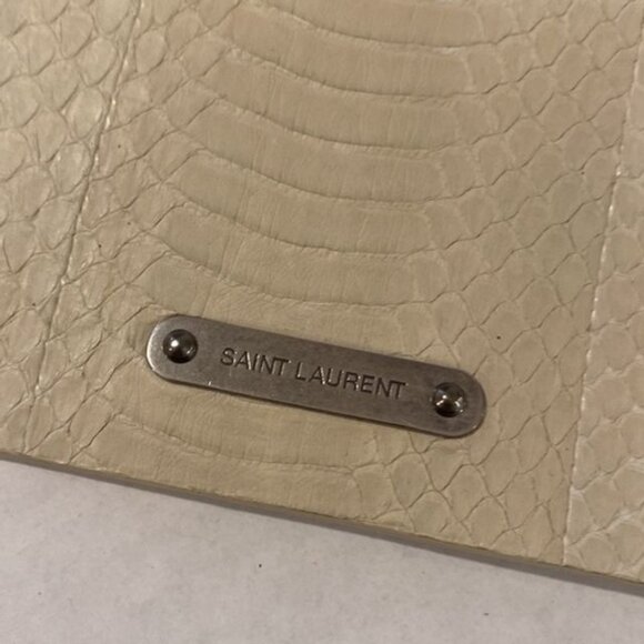 Saint Laurent Leather Envelope Pouch with Textured Leather - Picture 3 of 5